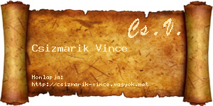Csizmarik Vince névjegykártya