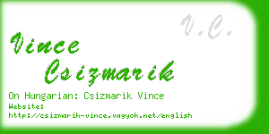 vince csizmarik business card